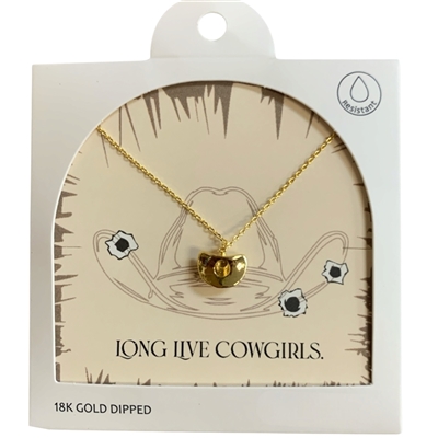 GDA5053N COW GIRL HAT 18KG DIPPED NECKLACE