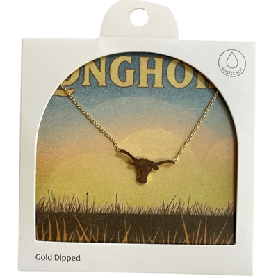 GDA5054N LONGHORN 18K GOLD DIPPED NECKLACE