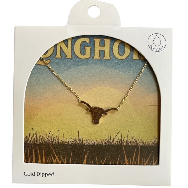GDA5054N LONGHORN 18K GOLD DIPPED NECKLACE