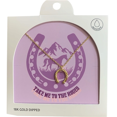 GD5055N HORSESHOE  18K GOLD DIPPED NECKLACE