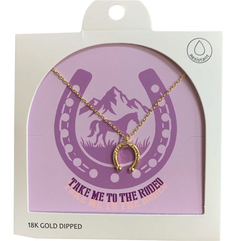 GD5055N HORSESHOE  18K GOLD DIPPED NECKLACE