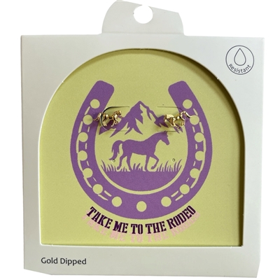 GDA5056E  HORSE 18K GOLD DIPPED EARRINGS