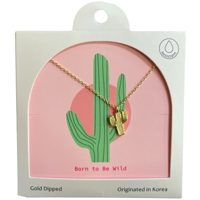 GDA5057N CACTUS 18K GOLD DIPPED NECKLACE