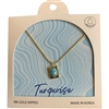 GDA5115N-1 TURQUOISE STONE 18K GOLD DIPPED NECKLACE