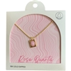 GDA5115N ROSE QUARTZ STONE 18K GOLD DIPPED NECKLACE