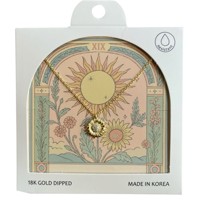 GDA5132N SUNFLOWER 18K GOLD DIPPED NECKLACE