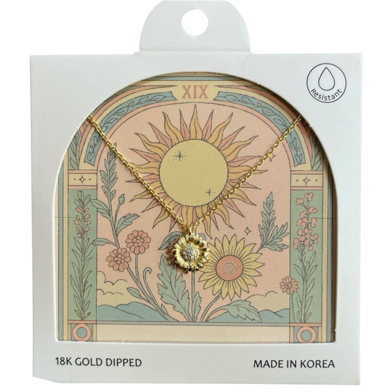 GDA5132N SUNFLOWER 18K GOLD DIPPED NECKLACE