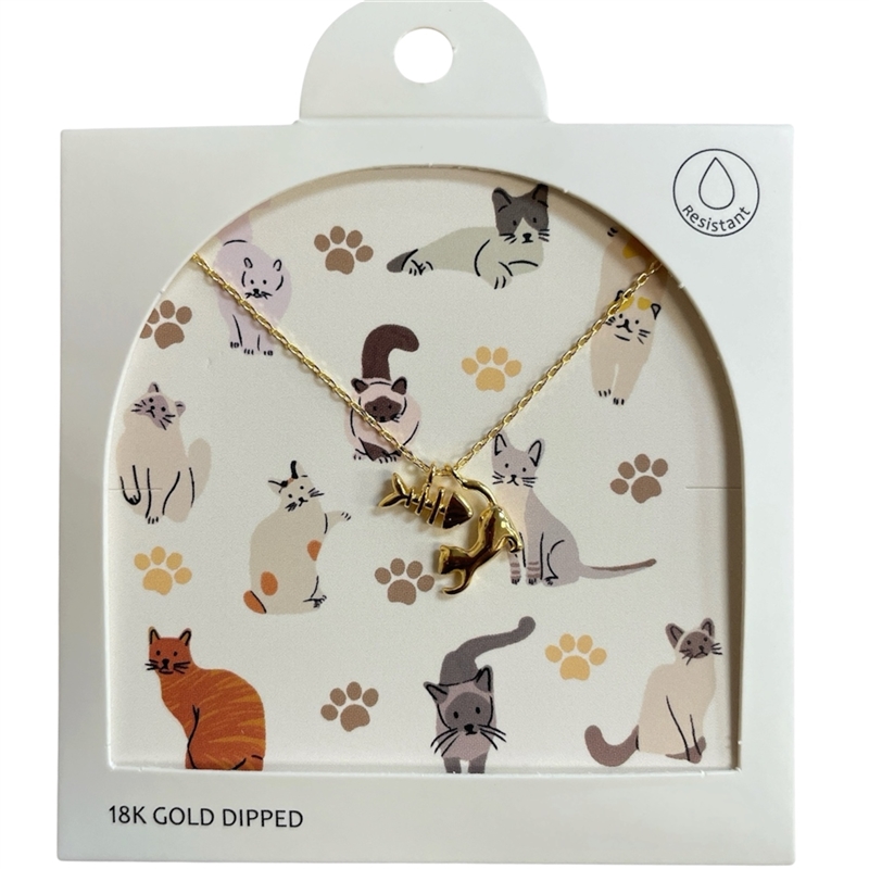 GDA4138N CAT 18K GOLD DIPPED NECKLACE
