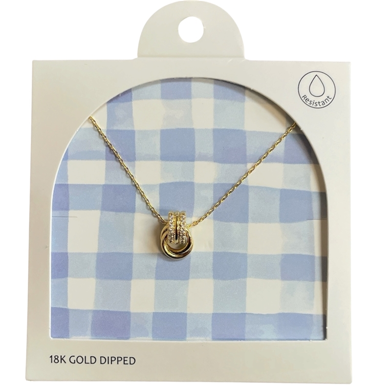 GDA5141N DOUBLE HOOP 18K GOLD DIPPED NECKLACE