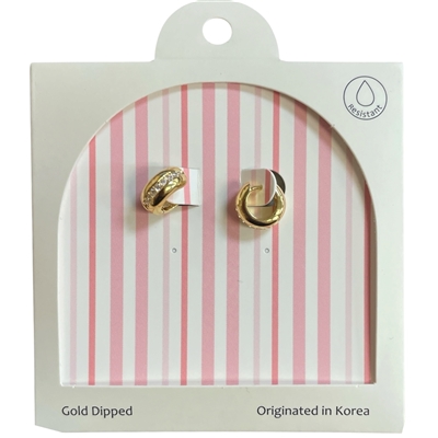 GDA5142E RHINESTONE 18K GOLD DIPPED EARRINGS