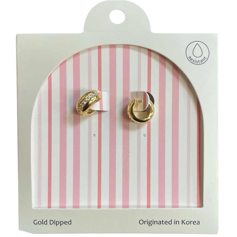 GDA5142E RHINESTONE 18K GOLD DIPPED EARRINGS