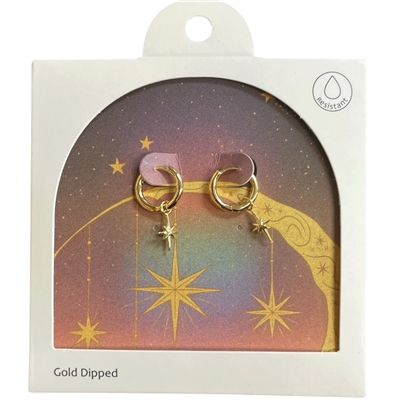 GDA5161E GALAXY STAR 28K GOLD DIPPED EARRINGS