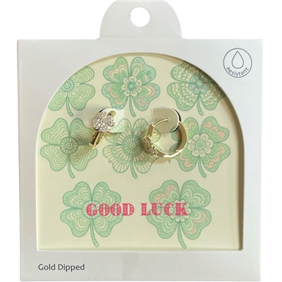 GDA5171E CLOVER 18K GOLD DIPPED EARRINGS