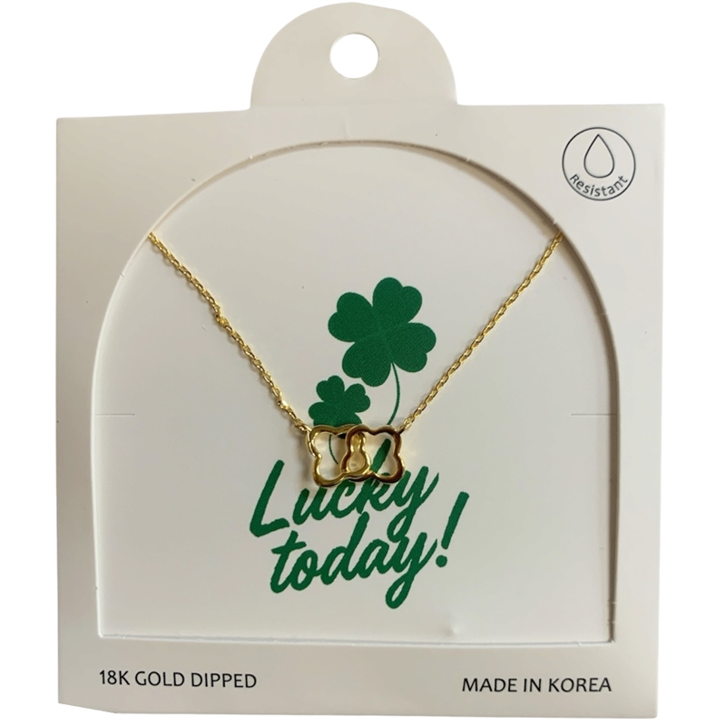 GDA5172N CLOVER 18K GOLD DIPPED NECKLACE