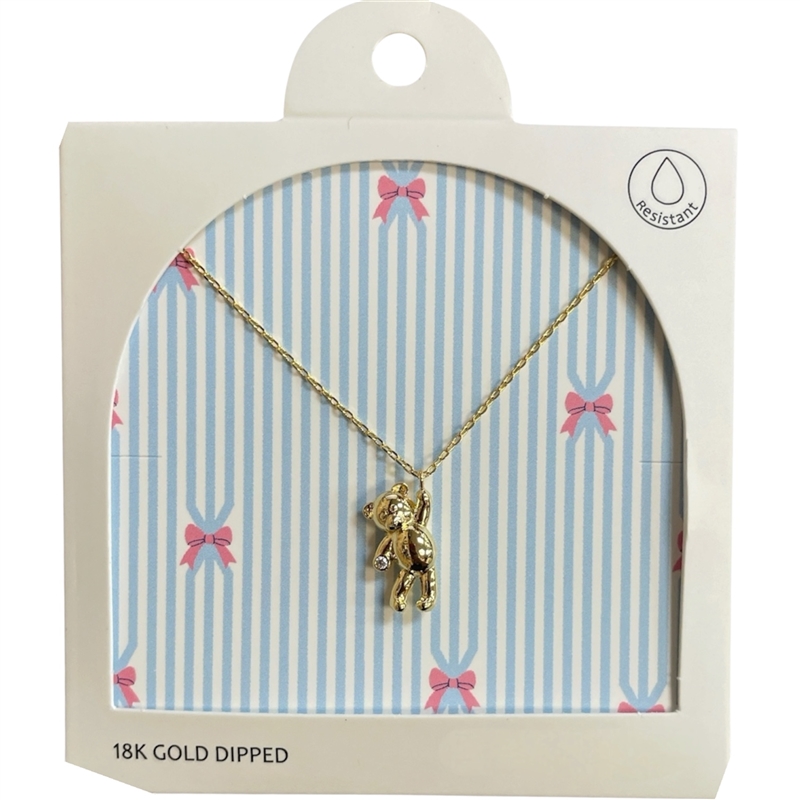 GDA5174N TEDDY BEAR 18K GOLD DIPPED NECKLACE