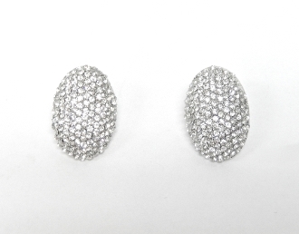 GE-30331 RHINESTONE OVAL EARRINGS