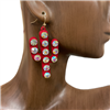 GE100 RHINESTONE CACTUS DANGLE EARRINGS