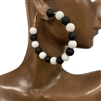 GE2371BW BLACK WHITE BEADED EARRINGS