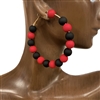 GE2371RB  RED BLACK  BEADED EARRINGS