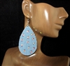 GE287 RHINESTONE TEARDROP DENIM EARRINGS