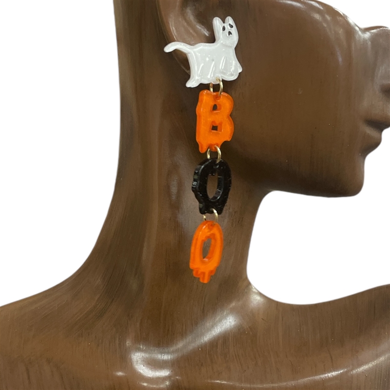 GE4214W WHITE KITTY BOO EARRINGS
