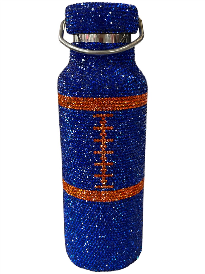 GM401BO  BLUE ORANGE RHINESTONES GYM BOTTLE
