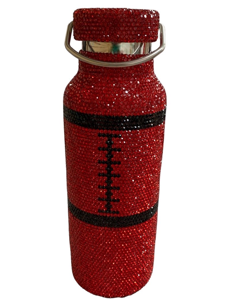 GM401RB  RED &BLACK RHINESTONES GYM BOTTLE