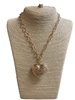 GNE1251 HAMMERED HEART NECKLACE AND EARRINGS SET