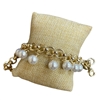 GPB07 14K GOLD PLATED PEARL CHAIN LINK BRACELET
