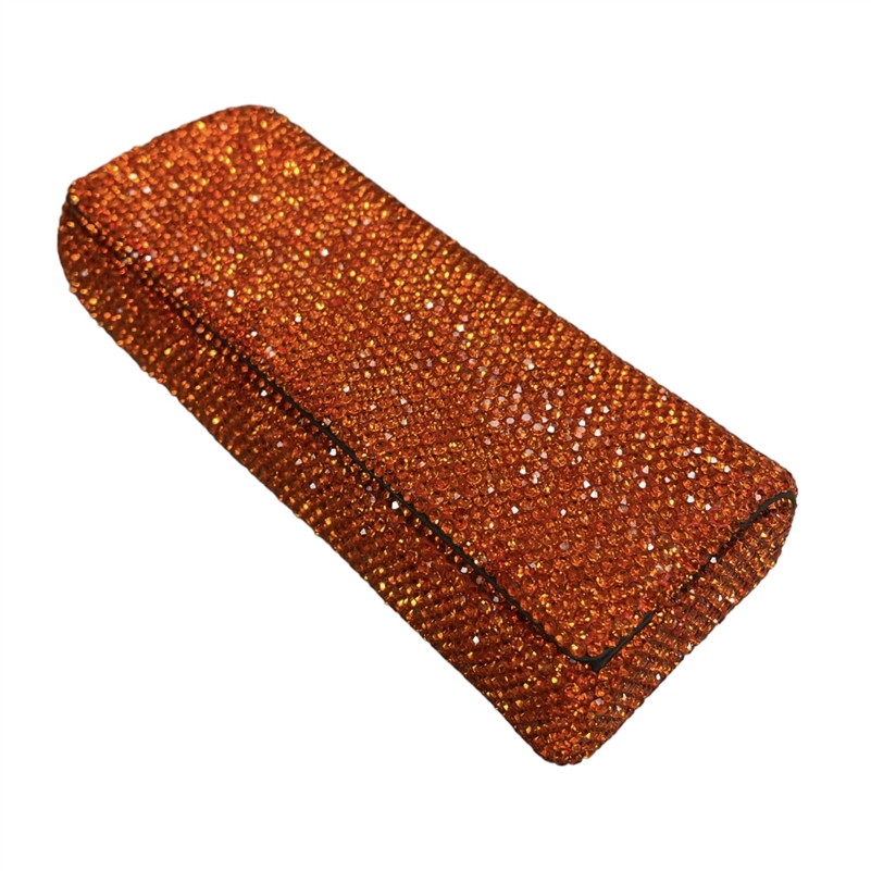 GS600  ORANGE RHINESTONES GLASSES CASE