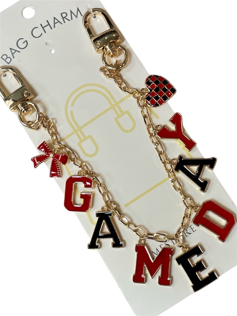 GSK0038 GAME DAY BLACK & RED BAG CHARM