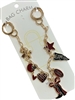 GSK0056 BURGUNDY & BLACK MULTI CHARM GAME DAY BAG CHAIN