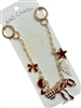 GSK0056 BURGUNDY & WHITE MULTI CHARM GAME DAY BAG CHAIN