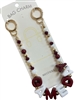 GSK0105 BURGUNDY & WHITE BEADED GAME DAY BAG CHAIN