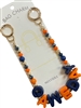 GSK0105 BLUE & ORANGE BEADED GAME DAY BAG CHAIN