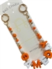 GSK0105 ORANGE & WHITE BEADED GAME DAY BAG CHAIN