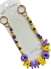 GSK0105 PURPLE & YELLOW BEADED GAME DAY BAG CHAIN