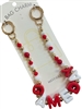 GSK0105 RED & WHITE BEADED GAME DAY BAG CHAIN