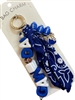 GSK0106 BLUE & WHITE GAME DAY BOW BAG CHARM
