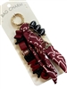 GSK0106 BURGUNDY & BLACK GAME DAY BOW BAG CHARM