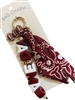 GSK0106 BURGUNDY & WHITE GAME DAY BOW BAG CHARM