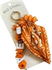GSK0106 ORANGE & WHITE GAME DAY BOW BAG CHARM