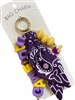 GSK0106 PURPLE & YELLOW GAME DAY BOW BAG CHARM