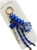 GSK0108 BLUE & WHITE GAME DAY FOOTBALL BAG CHARM