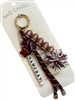 GSK0108 BURGUNDY & WHITE GAME DAY FOOTBALL BAG CHARM