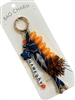 GSK0108 BLUE & ORANGE GAME DAY FOOTBALL BAG CHARM