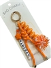 GSK0108 ORANGE & WHITE GAME DAY FOOTBALL BAG CHARM