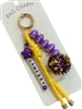 GSK0108 PURPLE & YELLOW GAME DAY FOOTBALL BAG CHARM