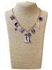 GSN1568B MULTI CHARM BLUE & WHITE SPORTS NECKLACE