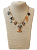 GSN1568O MULTI CHARM ORANGE & BLUE SPORTS NECKLACE